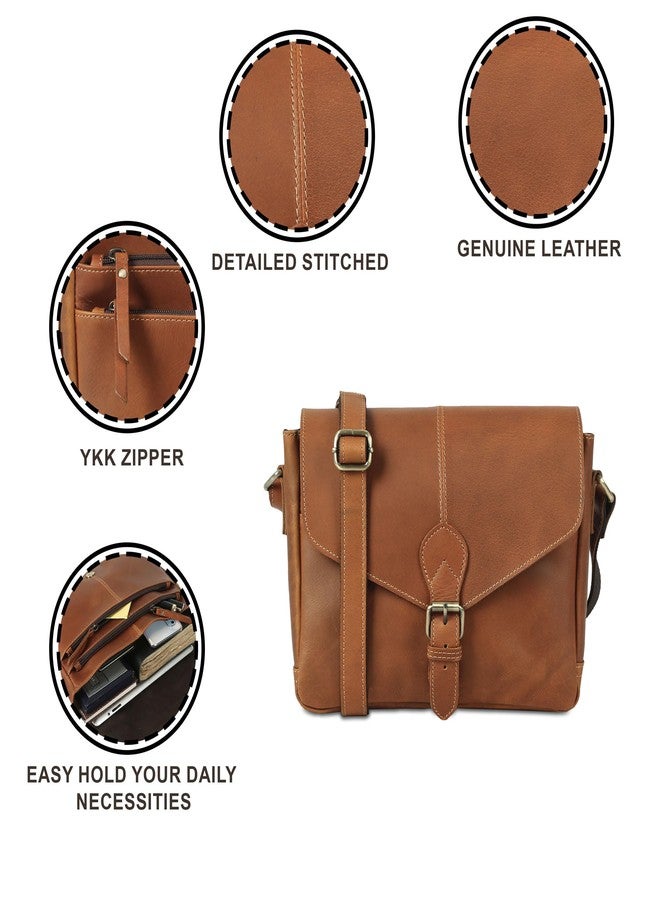 KomalC Leather Crossbody Bag for women 10 inch purse tote ladies bags satchel travel tote shoulder bag - Image 3