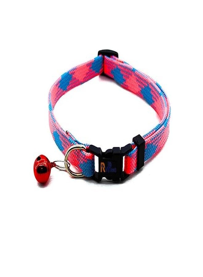 Pups&Pets Puppy Soft Nylon Collar and Leash | 10mm Printed Collar Set with Sound Bell | Suitable for Small Dogs, Puppies & Cats (Pink) - Image 3