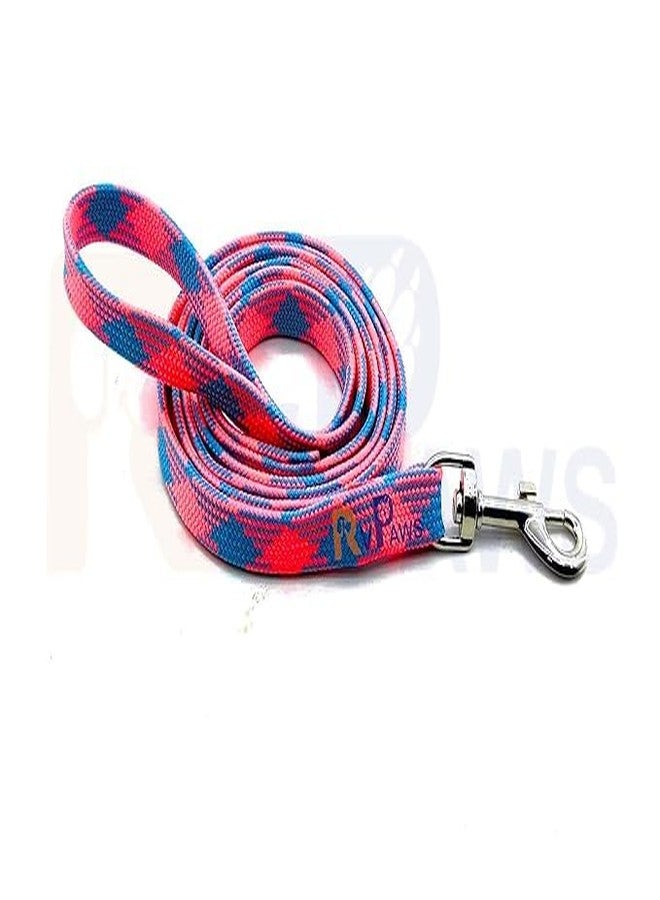 Pups&Pets Puppy Soft Nylon Collar and Leash | 10mm Printed Collar Set with Sound Bell | Suitable for Small Dogs, Puppies & Cats (Pink) - Image 2