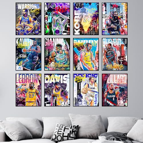 BigWig Prints Basketball Posters - Nba Posters, Basketball Room Decor, Nba Room Decor, Steph Curry, Kobe Bryant Wall Art, Kevin Durant, Lebron Wall Art, Warriors, Lakers - Unframed Set of 12 (8x10) - Image 4