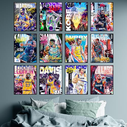 BigWig Prints Basketball Posters - Nba Posters, Basketball Room Decor, Nba Room Decor, Steph Curry, Kobe Bryant Wall Art, Kevin Durant, Lebron Wall Art, Warriors, Lakers - Unframed Set of 12 (8x10) - Image 3