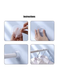 KASTWAVE 8pcs Self-Adhesive Shower Curtain Rod Holder, No-Drill Telescopic Pole Support, Multipurpose Wall Mount Tension Retainer, Strong Bearing Capacity  - Image 5