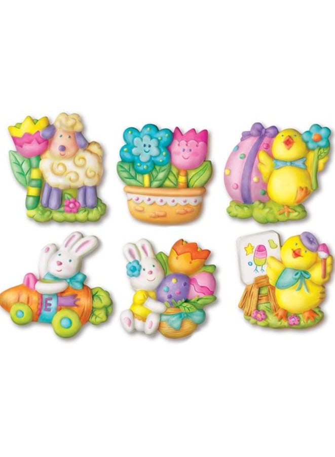 4M Mould & Paint Happy Easter Kit – Cast & Paint 6 Festive Plaster Magnets & Badges | Eggs, Bunnies & Chicks | DIY Easter Craft Kit for Kids Ages 5+ | Educational STEAM Project | 00-04812 - Image 3