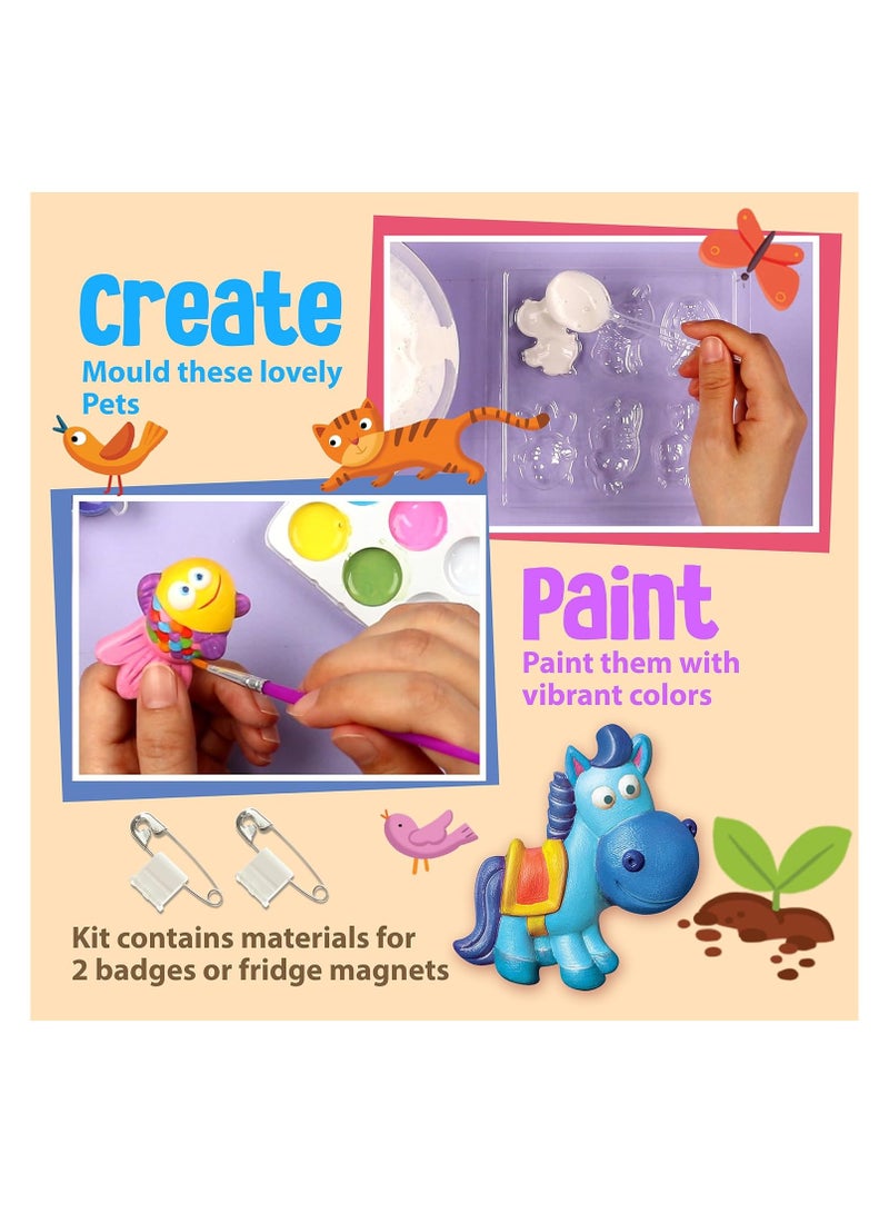 4M Mould & Paint Happy Easter Kit – Cast & Paint 6 Festive Plaster Magnets & Badges | Eggs, Bunnies & Chicks | DIY Easter Craft Kit for Kids Ages 5+ | Educational STEAM Project | 00-04812 - Image 4