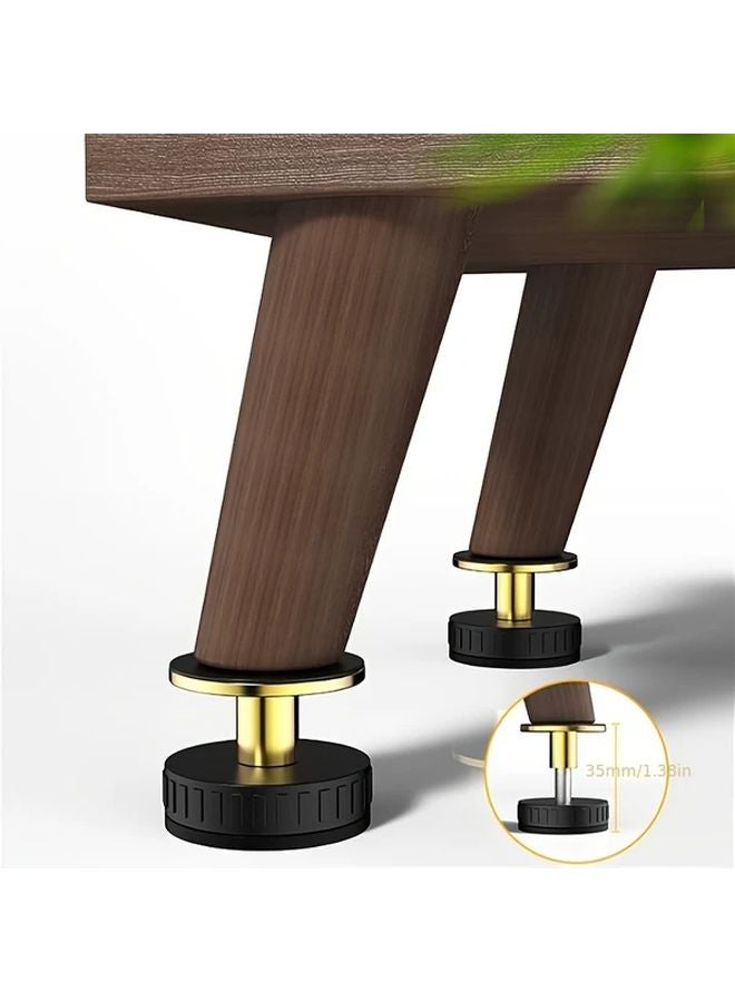 4 Pcs Heavy Duty Metal Furniture Leg Levelers Adjustable Anti Slip Base For Tables Sofas Cabinets - Image 2