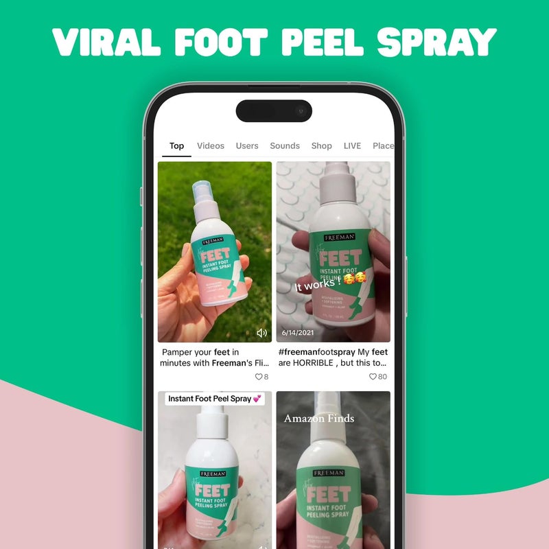 Freeman Flirty Feet Instant Foot Peeling Spray, Exfoliating Foot Mask For Summer, Moisturizing & Smooth Dry, Cracked Heels, Remove Dead Skin Quickly, Cruelty-Free & Vegan, 4 fl.oz./ 118 ml Bottle - Image 2