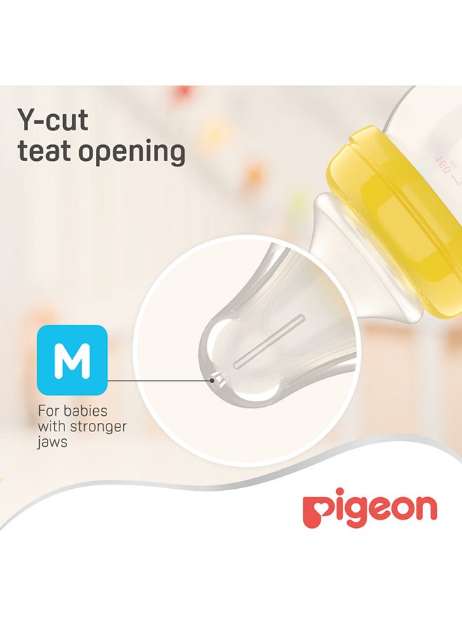 pigeon - 2 Pieces Soft Touch Peristaltic Plus Silicone Nipple (M) Card Wide Neck Nipple - Image 1