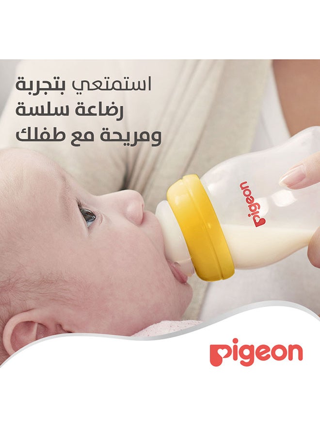 pigeon - 2 Pieces Soft Touch Peristaltic Plus Silicone Nipple (M) Card Wide Neck Nipple - Image 1