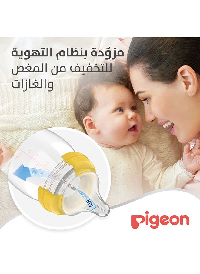pigeon - 2 Pieces Soft Touch Peristaltic Plus Silicone Nipple (M) Card Wide Neck Nipple - Image 1