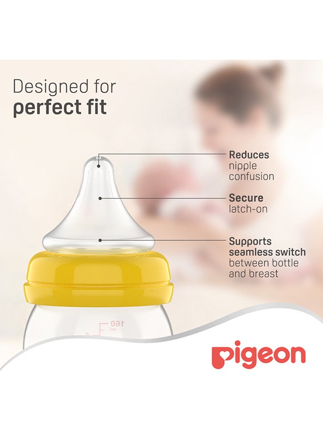pigeon - 2 Pieces Soft Touch Peristaltic Plus Silicone Nipple (M) Card Wide Neck Nipple - Image 1