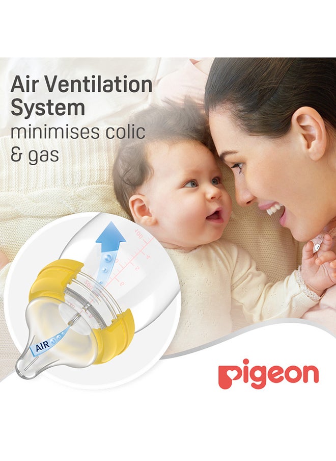 pigeon - 2 Pieces Soft Touch Peristaltic Plus Silicone Nipple (M) Card Wide Neck Nipple - Image 1
