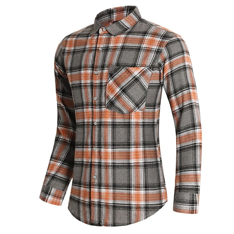 Plus Size Men'S New Four Seasons Men'S Shirt Long Sleeve Plaid Fat Plus Size Youth Plaid Casual Shirt - Image 3