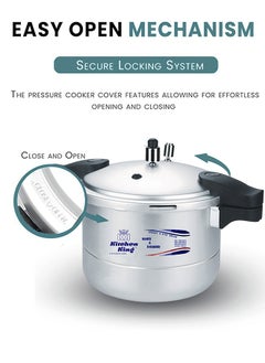 Kitchen King Kitchen King Blaze 9L Pressure Cooker & Steamer – Heavy Duty Aluminium, GRS Safety Valve, Ergonomic Heat-Resistant Handles, Gas & Electric Stove Compatible  - Image 5