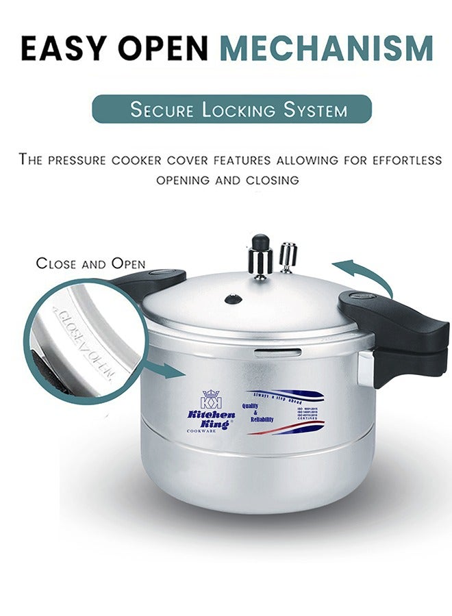 Kitchen King Kitchen King Blaze 9L Pressure Cooker & Steamer – Heavy Duty Aluminium, GRS Safety Valve, Ergonomic Heat-Resistant Handles, Gas & Electric Stove Compatible  - Image 5
