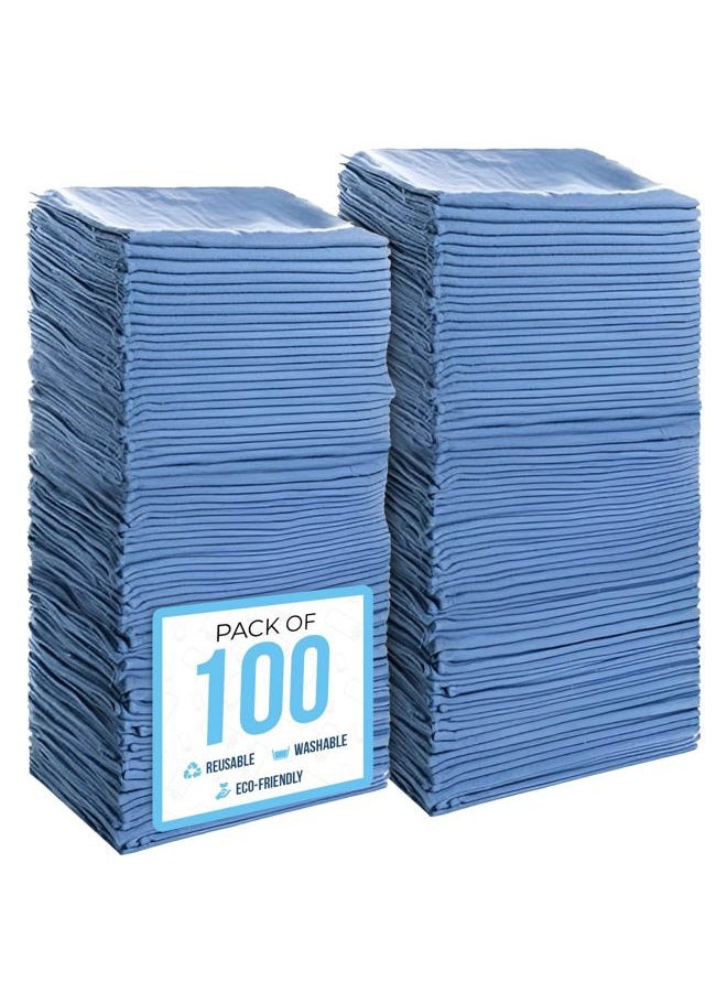 Simpli-Magic 79185 Shop Towels 14”x12”, Blue, 100 Pack, 14"x12" - Image 1