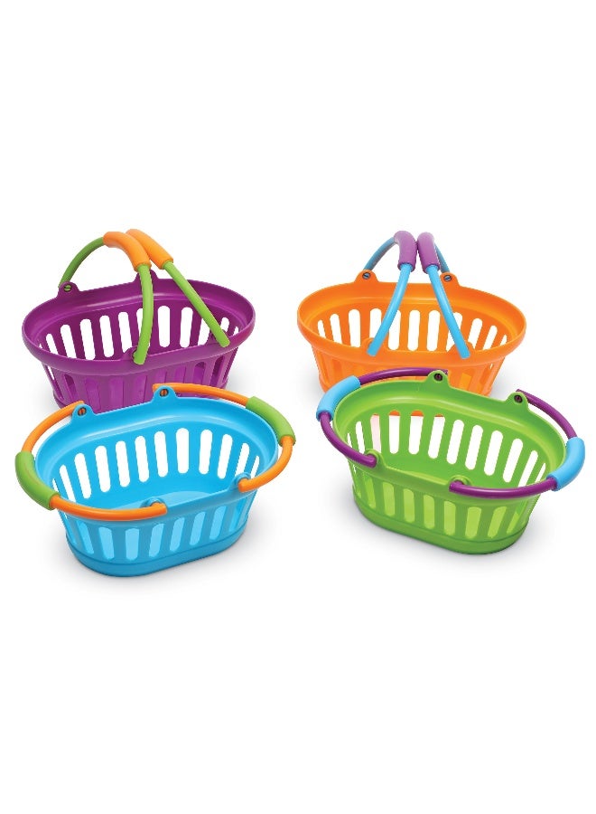 Learning Resources New Sprouts Stack Of Baskets, Set Of 4 Colourful Baskets With Chunky Handles, Ideal For Pretend Play And Communication Skills, Ages 2+ - Image 3