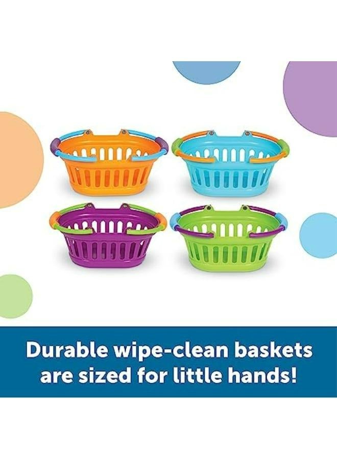 Learning Resources New Sprouts Stack Of Baskets, Set Of 4 Colourful Baskets With Chunky Handles, Ideal For Pretend Play And Communication Skills, Ages 2+ - Image 5