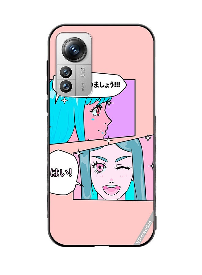 VR CREATIVE Protective Case Cover For Xiaomi 12 Pro Cute Pastel Collage With Manga Comics Frames With Anime Characters Design Multicolour - Image 1