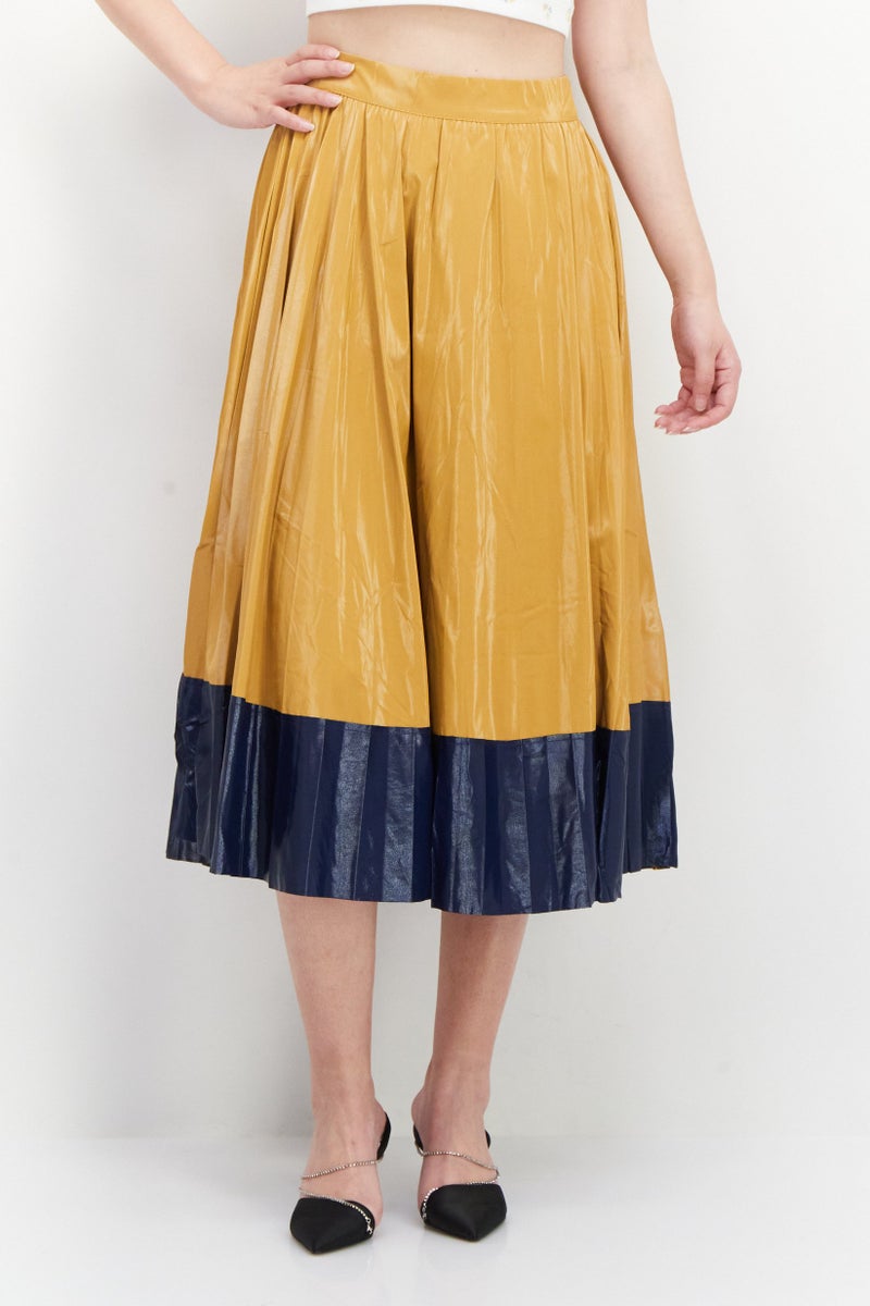 ONLY تنورة ميدي نسائية سادة، بني - Image 1