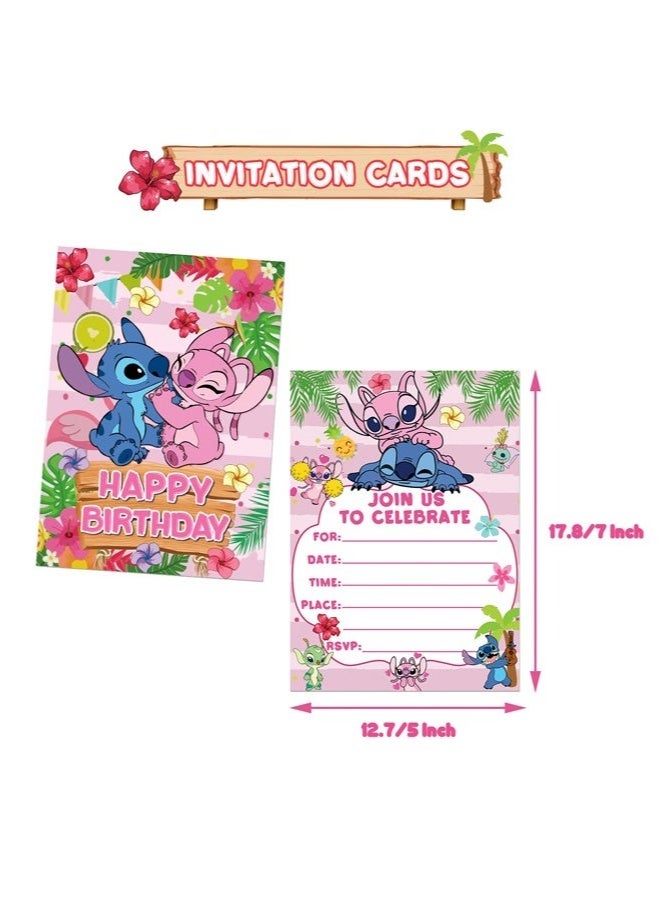 Stitch Party Decorations Set - Includes Balloons, Birthday Banner & Cake Topper, Hanging Spins for Baby Shower, Graduation, Bachelorette - Indoor Outdoor Backdrop Decor - Image 4