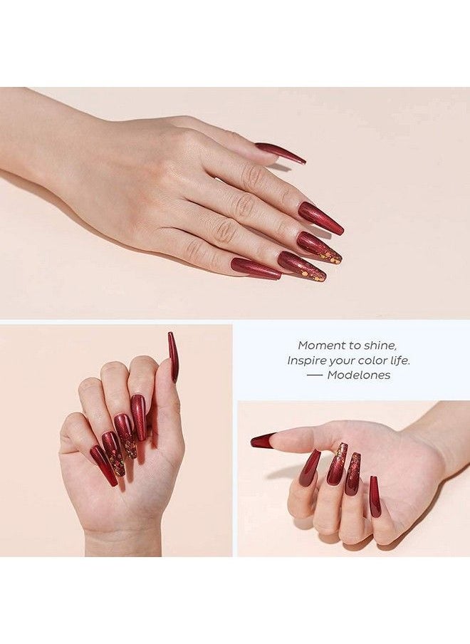 modelones - Gel Nail Polish 15Ml Fall Burgundy Dard Red Gel Polish Soak Off Led Color Nail Polish 05 Fl Ounce - Image 1