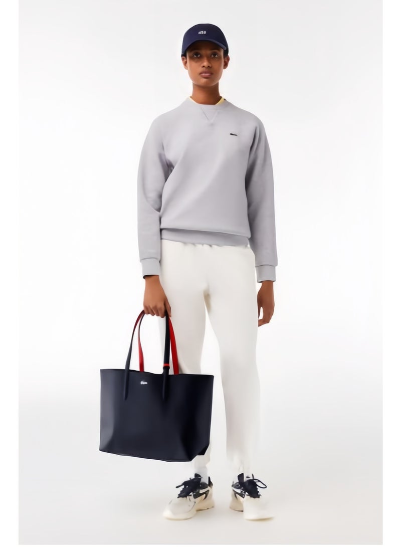 لاكوست حقيبة يد نسائية من لاكوست ذات وجهين وبسعة كبيرة، عصرية ومتعددة الاستخدامات، باللون الأسود/الأحمر - Image 2