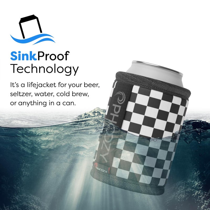 PHOOZY Insulated Can Cooler for 12oz Standard Cans - Patented Spacesuit Insulation Keeps Drinks Colder  Longer (Weighs Less Than 2 Ounces) - Checkered - Image 3