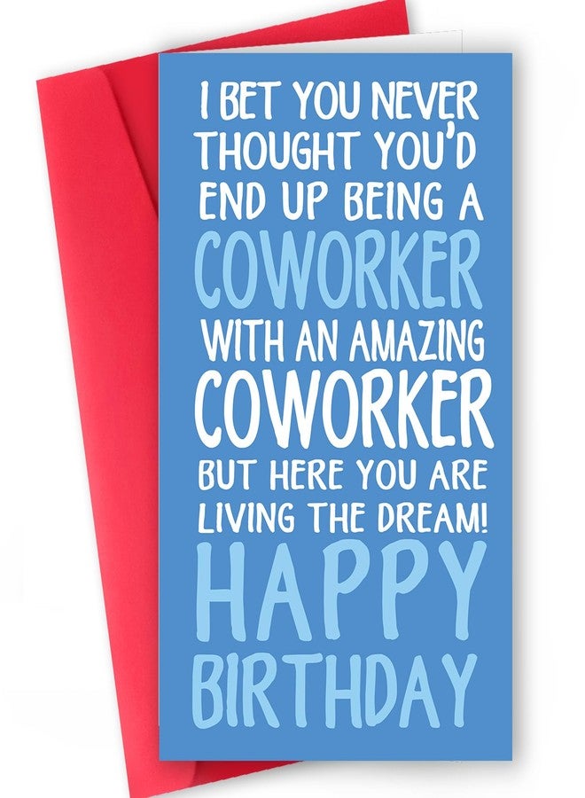 ICOOLYI Funny Coworker Birthday Card Gift from Amazing Coworker – Humorous and Sarcastic Greeting for Work Bestie Living the Dream – Happy Birthday Gifts for Men or Women, Office Gift Ideas - Image 1