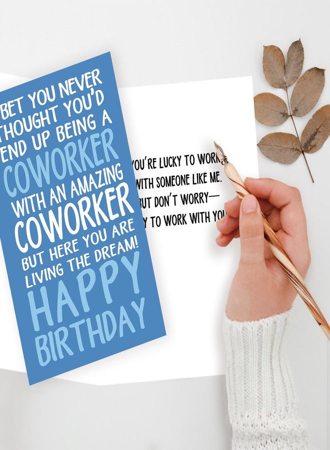 ICOOLYI Funny Coworker Birthday Card Gift from Amazing Coworker – Humorous and Sarcastic Greeting for Work Bestie Living the Dream – Happy Birthday Gifts for Men or Women, Office Gift Ideas - Image 2