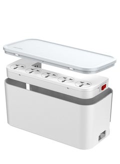 blupebble Power Box Cable Management with 5 Universal Power Socket + QC3.0 + USB port + USB-C  - Image 1