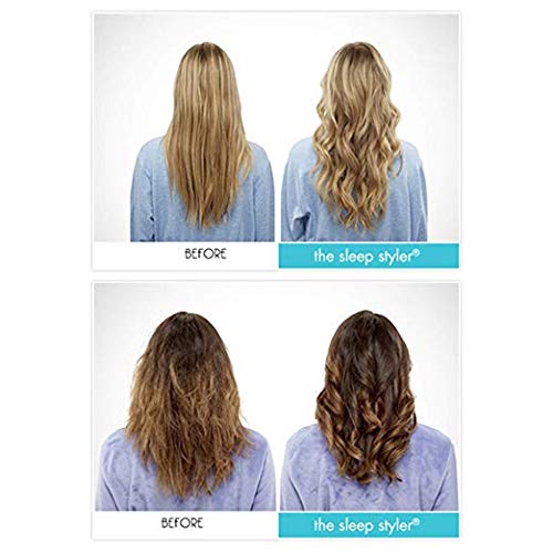 Flipco Sleep Styler The Heatfree Nighttime Hair Curlers for Thick Long Hair 8 Count Blue 6 Inch Large - Image 5