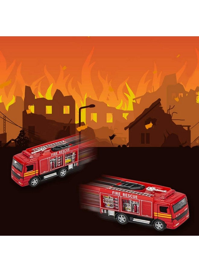 ArtCreativity 5 Inch Diecast Fire Engine Rescue Trucks Set Of 2 Diecast Toy Firetrucks With Pullback Mechanism Great Gift Idea For Boys And Girls - Image 5