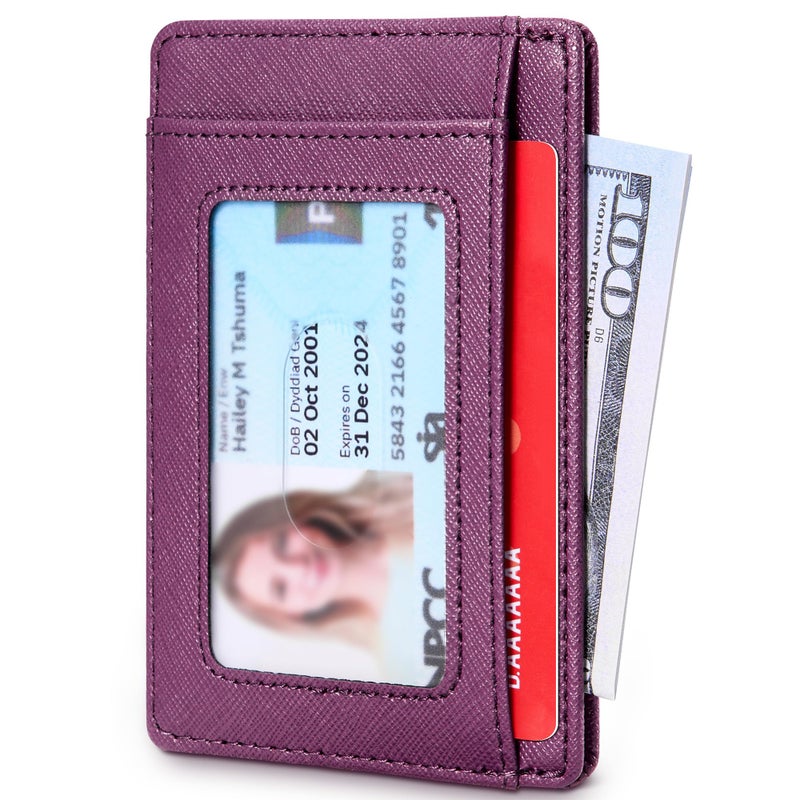 Travelambo Slim Wallet Front Pocket Minimalist Leather RFID Blocking Medium Size - Image 2
