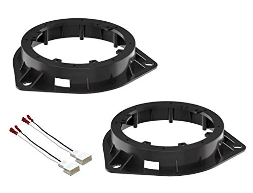 ASC Audio Premium 6+-Inch 6" 6.5" Front Door Speaker Install Adapter Mount Bracket Plates + Speaker Wire Harness for Toyota: 2003-2007 Sequoia and 2004 2005 2006 Tundra Crew Cab - Image 1
