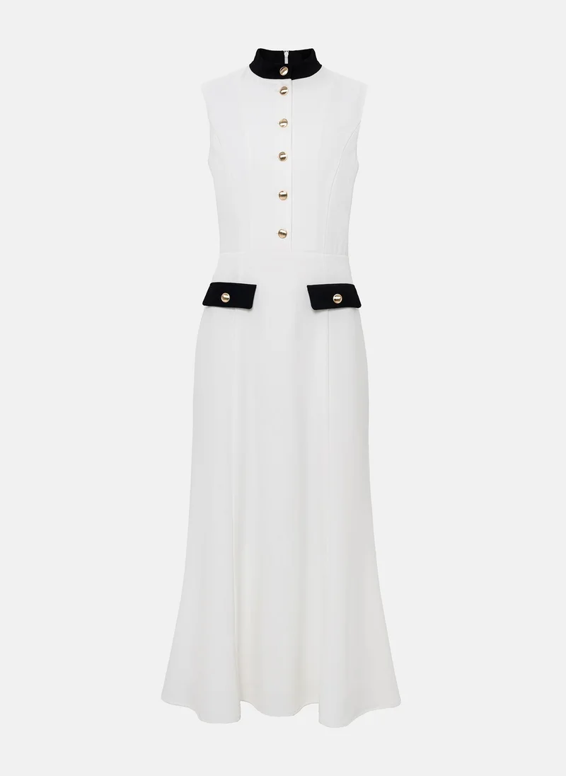 Lichi Sleeveless maxi dress with contrasting details