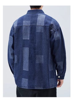 Jeep Men's Contrasting Denim Long Sleeved Casual Lapel Workwear Shirt Jacket  - Image 4