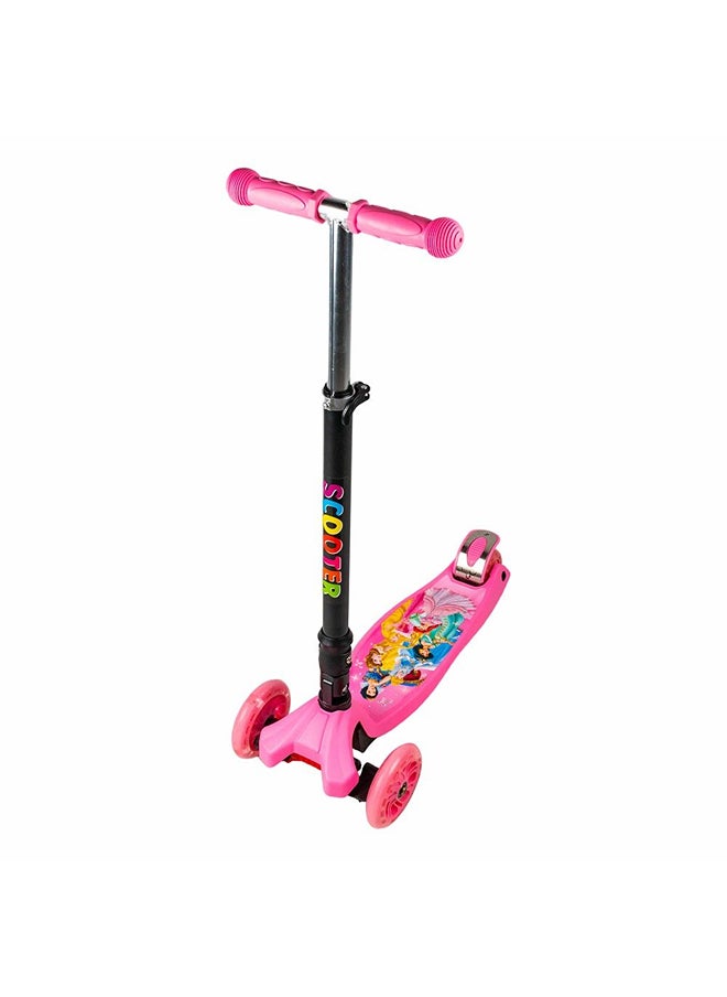 Dream Land Foldable Light Wheels Pink Scooter - 316A  - Image 1