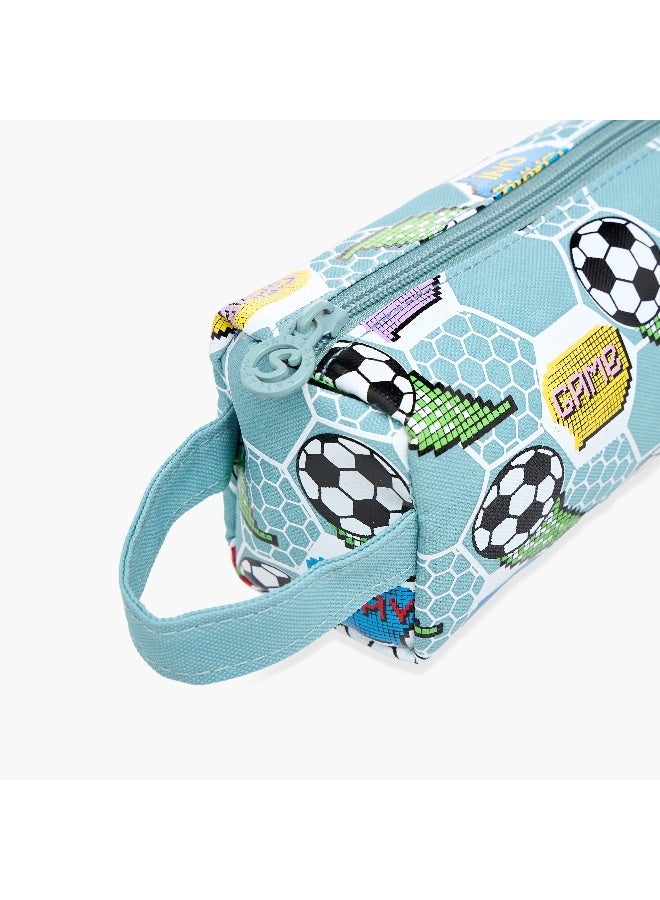 Skylar Pouch-Football-Gaming With Name Card-1 Cmprt- (Polyester) Gray \ 20.5X9.5X9.5 - Image 3