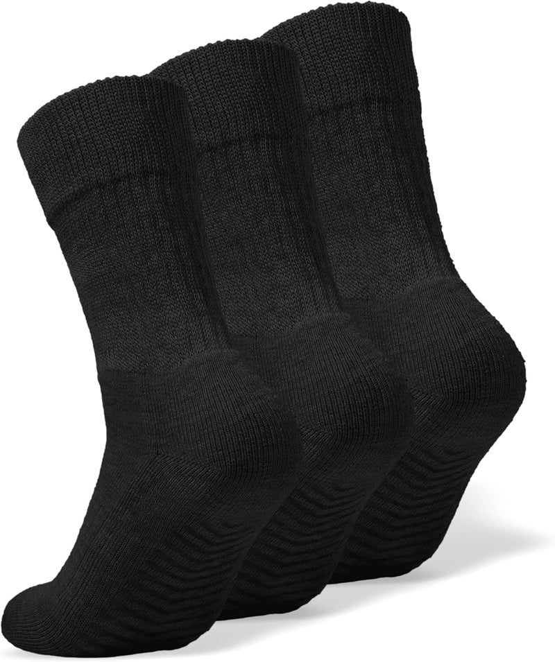 Gripjoy NonBinding Diabetic Socks with Grippers  Loose Fitting  Stretchy  Unisex  3 pairs - Image 1