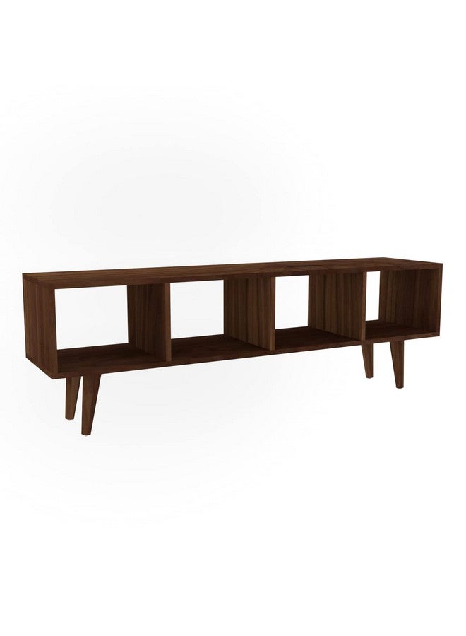 Furnifry Furnifry Wooden TV Entertainment Unit/TV Unit for Home Living Room/4 Decker TV Stand/TV Console Table Storage with 4 Display Shelves/Entertainment Center for Living Room (131x21x46 Cm, Walnut)  - Image 2