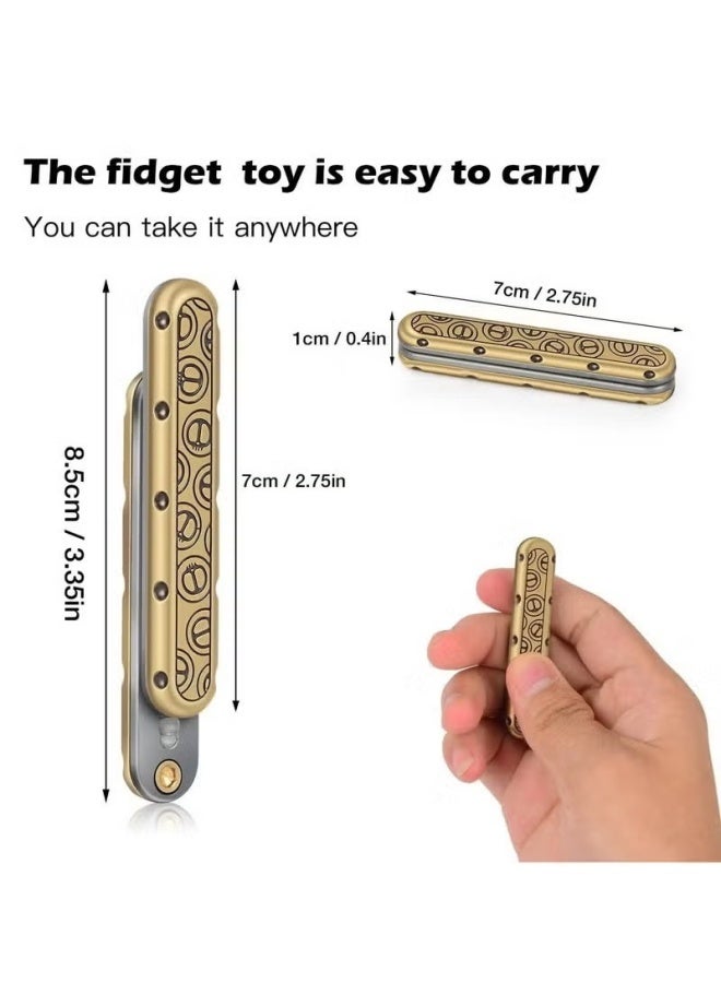 Fidget Toys Adults, EDC Fidget Slider Fidget Toy Adult Stress Relief Metal Push Pull Rotation ADHD Recreational Fidget Toys, Birthday Desk Toy Creative Gifts for Father Husband Boyfriend - Image 5