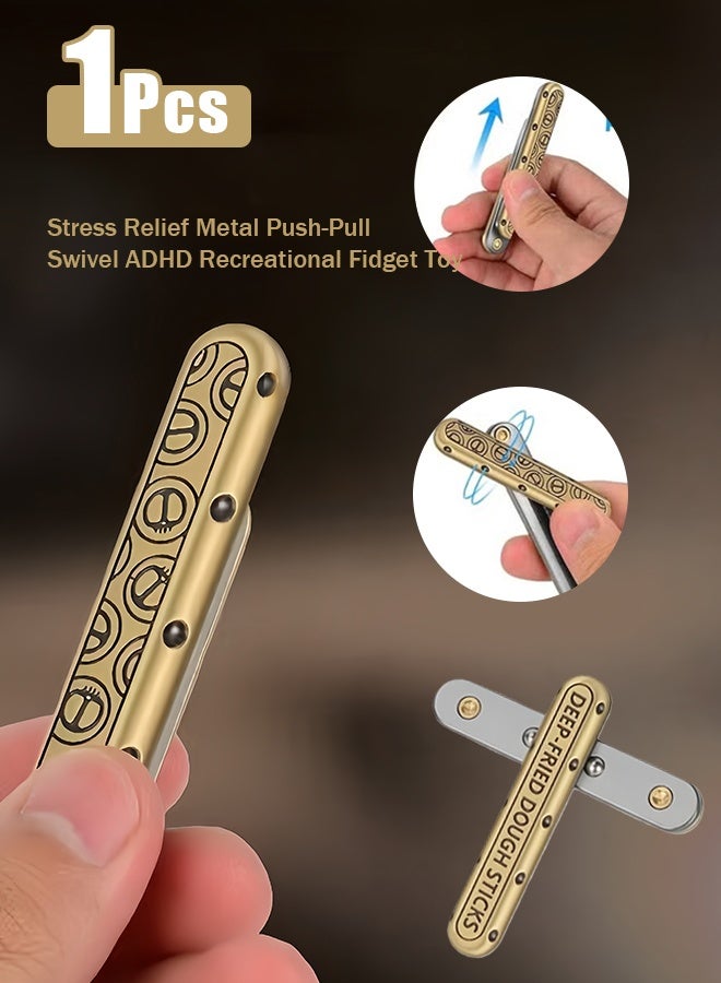 Fidget Toys Adults, EDC Fidget Slider Fidget Toy Adult Stress Relief Metal Push Pull Rotation ADHD Recreational Fidget Toys, Birthday Desk Toy Creative Gifts for Father Husband Boyfriend - Image 1