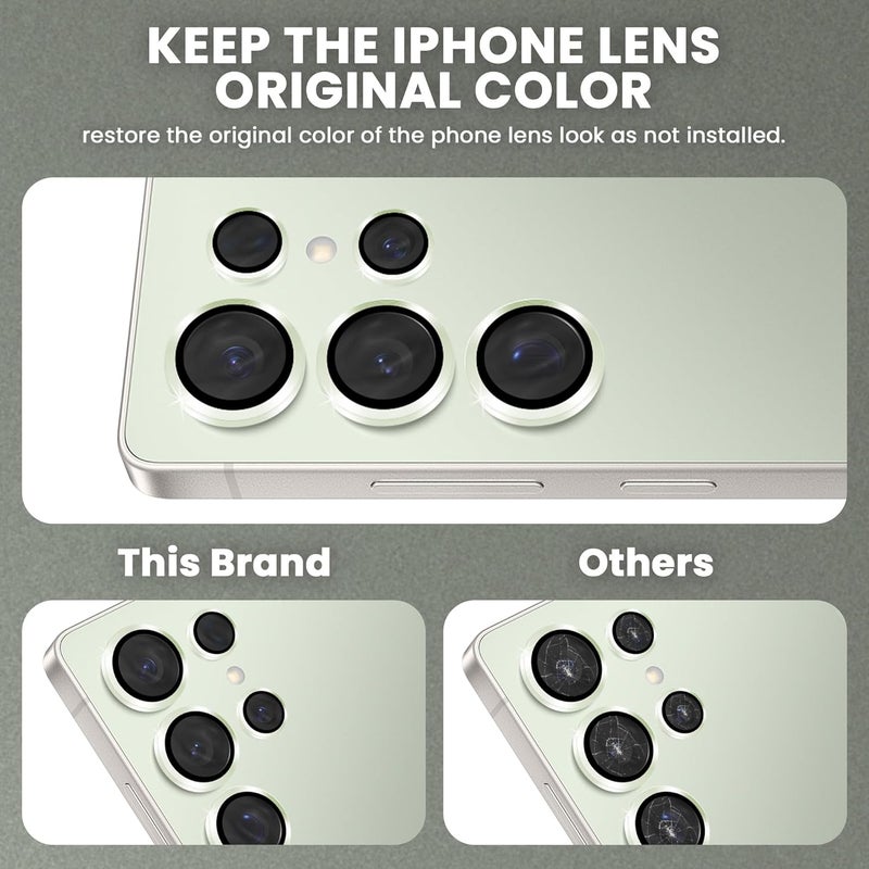 FIRST MART Camera Lens Protector for Samsung Galaxy S25 Ultra (6.4 Inches) Tough HD Individual Aluminum Alloy Lens Rings Cover, Scratch Resistant, Thin Lens Protection| Jade Green, 1 Pack - Image 3