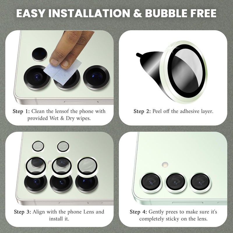FIRST MART Camera Lens Protector for Samsung Galaxy S25 Ultra (6.4 Inches) Tough HD Individual Aluminum Alloy Lens Rings Cover, Scratch Resistant, Thin Lens Protection| Jade Green, 1 Pack - Image 2