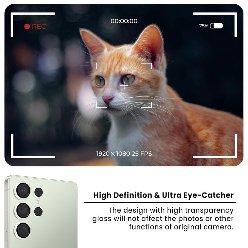 FIRST MART Camera Lens Protector for Samsung Galaxy S25 Ultra (6.4 Inches) Tough HD Individual Aluminum Alloy Lens Rings Cover, Scratch Resistant, Thin Lens Protection| Jade Green, 1 Pack - Image 4