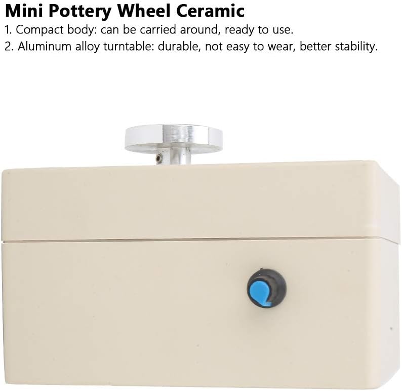 klarako Pottery Wheel Machine,5V Usb Mini Electric Pottery Wheel Machine, Aluminum Alloy Fingertip Pottery Wheel Clay Making Ceramic Tool With Usb(white) - Image 5