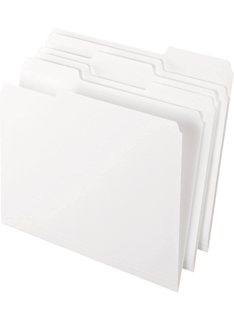 Pendaflex Pendaflex Two-Tone Color File Folders, Letter Size, White, 1/3 Cut, 100 per box (152 1/3 WHI)  - Image 2