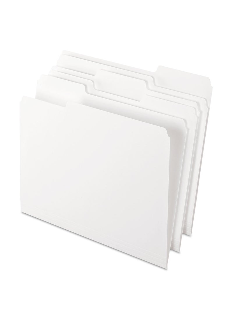 Pendaflex Pendaflex Two-Tone Color File Folders, Letter Size, White, 1/3 Cut, 100 per box (152 1/3 WHI)  - Image 1