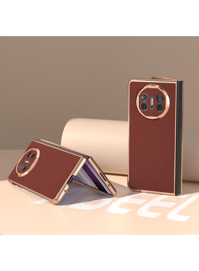 اس-توب جراب لهاتف Huawei Mate X5 من الجلد الطبيعي مع طبقة نانوية من سلسلة Silk Series - Image 3