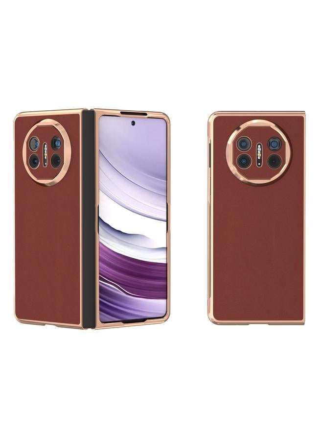 اس-توب جراب لهاتف Huawei Mate X5 من الجلد الطبيعي مع طبقة نانوية من سلسلة Silk Series - Image 1